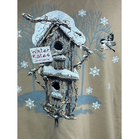 sweatshirt birdhouse winter snowflakes cottagecore - Picture 3 of 9